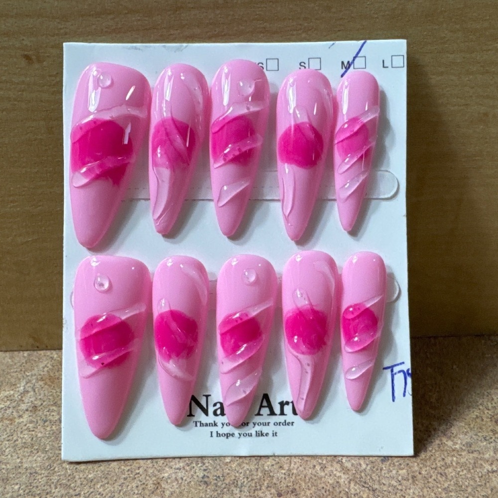 Pink Stiletto Press On‎ Nails
